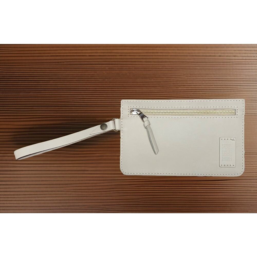 Portland Leather Goods Adrianna Wristlet Zip Pouch Wallet Clutch CREAM - Retired